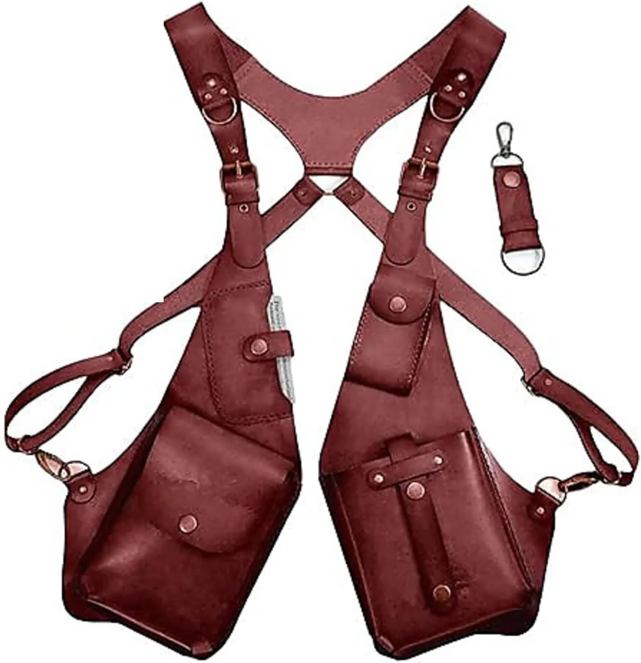 Anti-Theft Bag with Shoulder Harness for Men Leather ，Anti Theft Travel Bag Crossbody Adjustable Underarm Holster