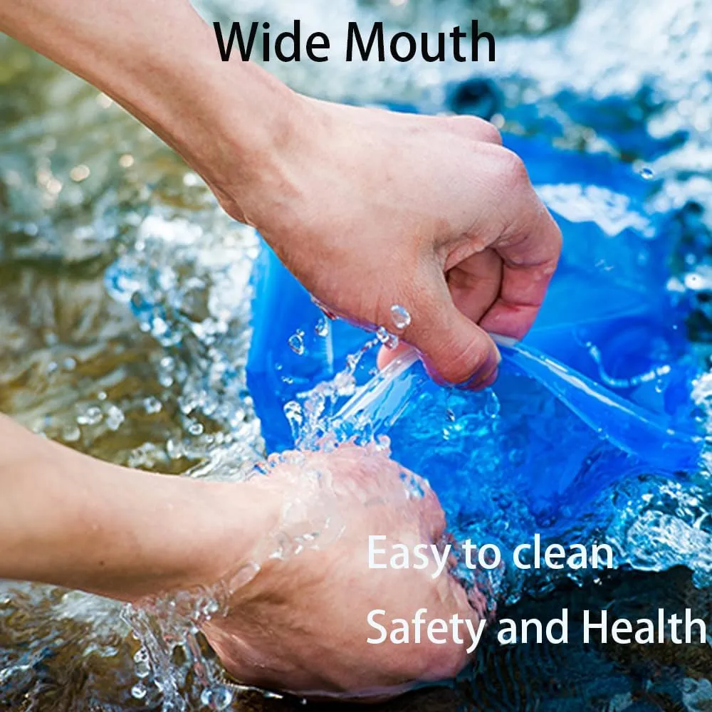 AONIJIE 1.5L 2L 3L TPU Water Reservoir, Soft Water Storage Bag Foldable, Hydration Bladder for Cycling Running Hiking (Blue, 1.5L)