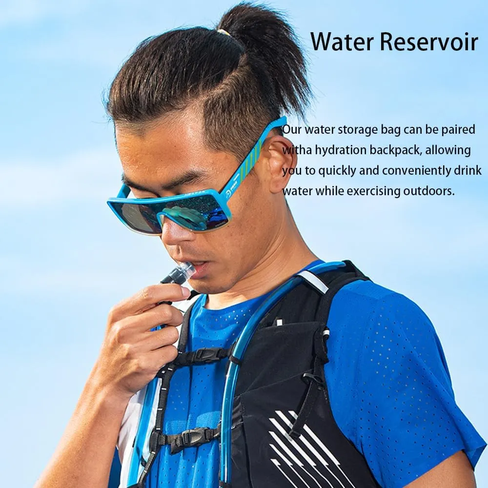 AONIJIE 1.5L 2L 3L TPU Water Reservoir, Soft Water Storage Bag Foldable, Hydration Bladder for Cycling Running Hiking (Blue, 1.5L)