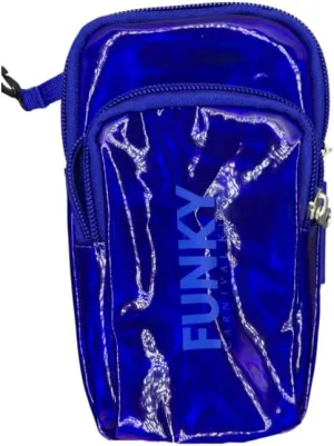 Arm Bag| Carnival Festival Bag for Women| Holographic Arm Bag|Festival Bag Outdoor Arm Pouch |Carnival Hiking Pack with Adjustable Straps (Blue)