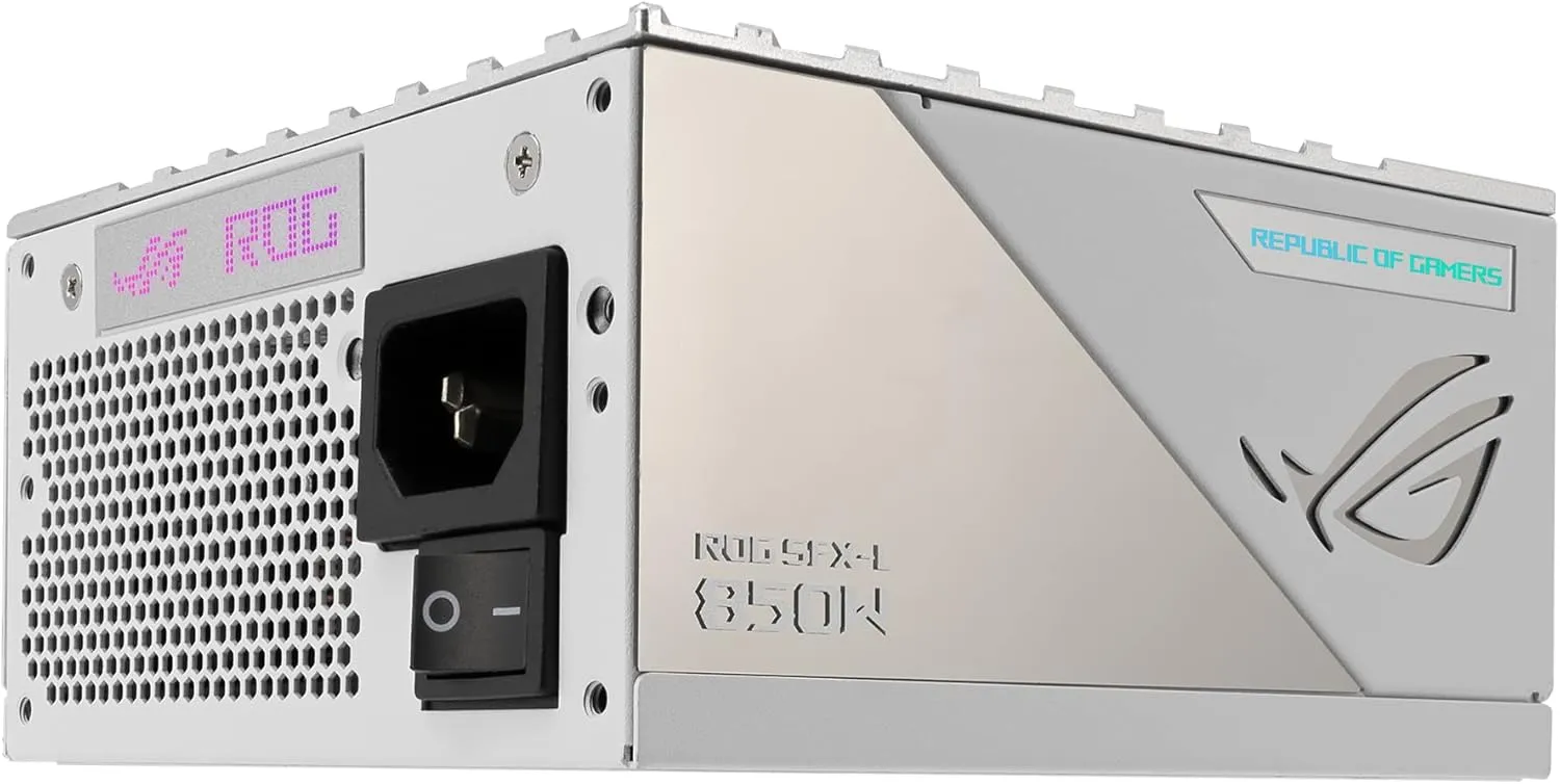 ASUS ROG Loki SFX-L 850W Platinum White Edition (Fully Modular Power Supply, 80  Platinum, 120mm PWM ARGB Fan, Aura Sync, ATX 3.0 Compatible, PCIe 5.0 Ready, 10 Year Warranty)