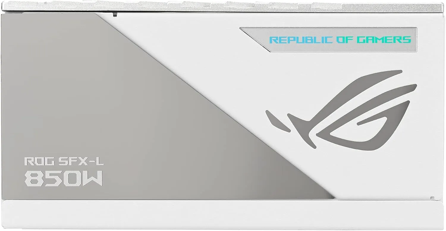 ASUS ROG Loki SFX-L 850W Platinum White Edition (Fully Modular Power Supply, 80  Platinum, 120mm PWM ARGB Fan, Aura Sync, ATX 3.0 Compatible, PCIe 5.0 Ready, 10 Year Warranty)