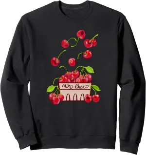 Autumn Harvest Falling Watercolor Red Cherries | Mon Cheri Sweatshirt