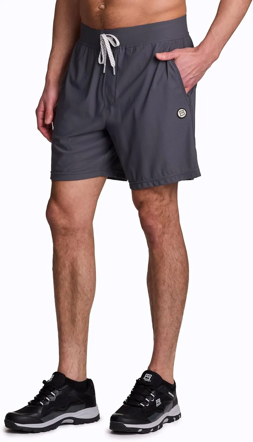 Avalanche Gym Shorts for Men, Breathable Stretch Jersey Quick Drying Workout Hiking Shorts with Pockets