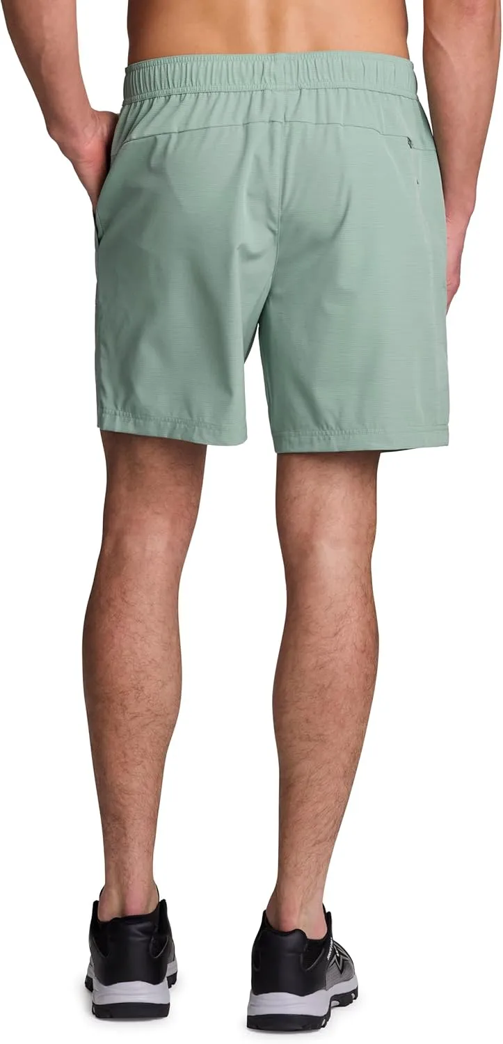 Avalanche Men's Hiking Short 7" Lightweight Woven Shorts with Pockets Elastic Waist Breathable Quick Dry Shorts for Workouts