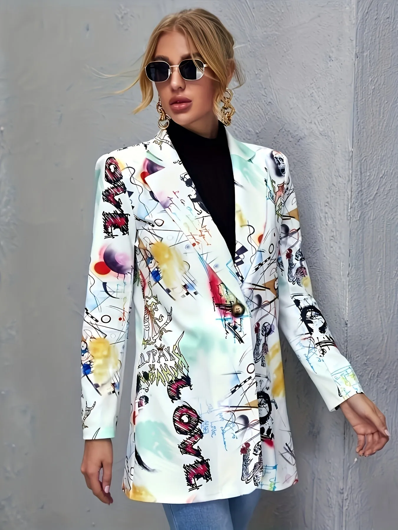 Avery™ Modern Graffiti Blazer | Stylish Urban Outerwear