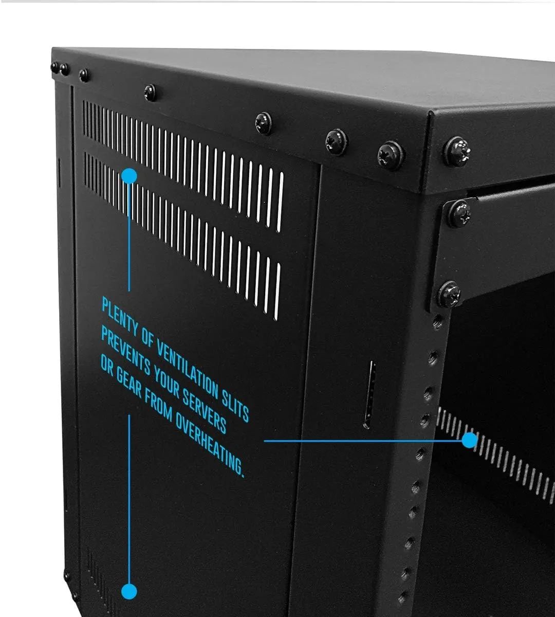 AxcessAbles RK 22U Rack-Mount Cabinet Case w/Caster Wheels (Compatible with US 5mm& European 6mm Rack Standards.) Rack for AV, DJ, Home Theater, Network, Server, Computer, Electronics