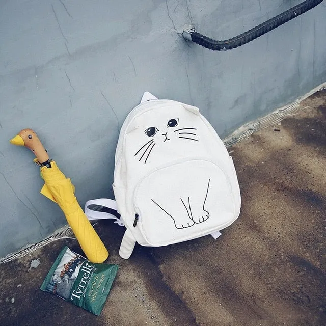 Backpack School Travel 3D Schoolbag Black Bag Women Cute Girls Expiring soon Comprehensive product line Canvas Osmond Rucksack For Teenage Backpack Printing Mochila Cat