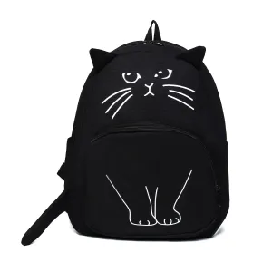 Backpack School Travel 3D Schoolbag Black Bag Women Cute Girls Expiring soon Comprehensive product line Canvas Osmond Rucksack For Teenage Backpack Printing Mochila Cat