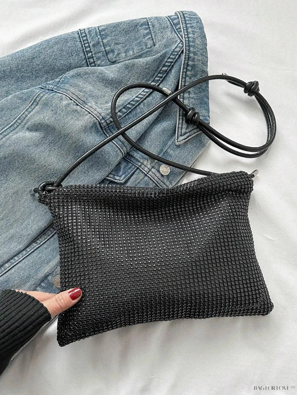 BagForLove - Sequined Tote Bag with Rhinestones