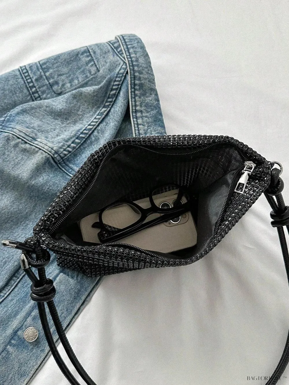 BagForLove - Sequined Tote Bag with Rhinestones