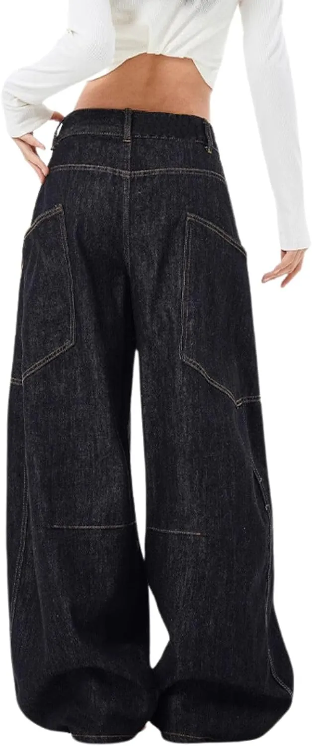 Baggy Jeans for Woman Men High Waisted Barrel Leg Jeans Casual Loose Denim Pants Streetwear Clothes