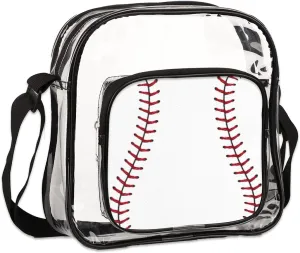 Baseball Pattern Clear Crossbody Purse Bag, Clear Bags, Stadium Approved Clear Bag for Festivals, Sports Events, Small Concerts Bag for Women Men