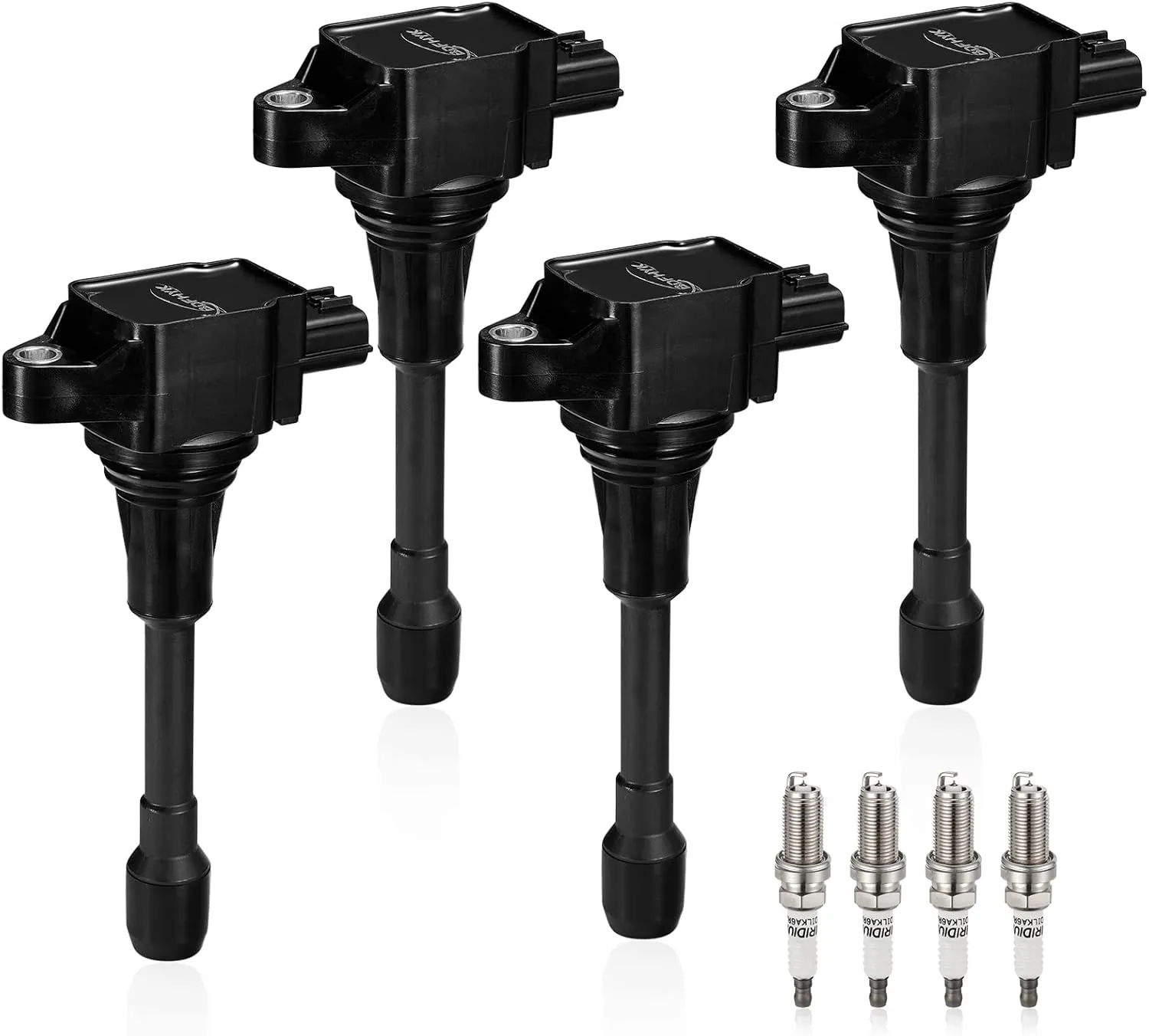 BDFHYK Ignition Coil Pack and Iridium Spark Plugs Compatible with Nissan 2007-2019 Altima Versa Sentra Rogue Cube NV200 UF549 9029, Sets of 4