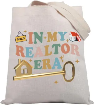 BDPWSS Realtor Tote Bag Real Estate Agent Gifts Realtor Appreciation Gift House Broker Gift In My Realtor Era Canvas Handbag