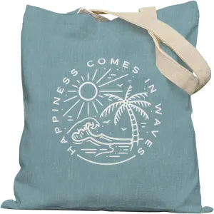 Beach Tote Bag, Coastal Beach Canvas Tote Bags for Women, Beach Vacation Gifts for Women Friends, Beach Theme Gifts, Reusable Grocery Bags Shopping Bags, White, 695ys-STD-A