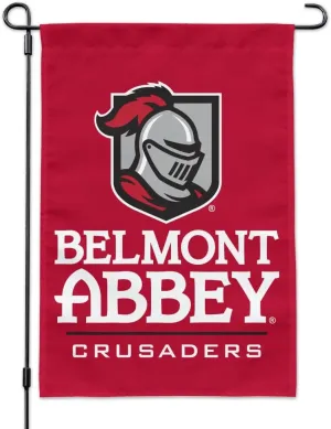 Belmont Abbey College Crusaders Logo Garden Yard Flag with Pole Stand Holder
