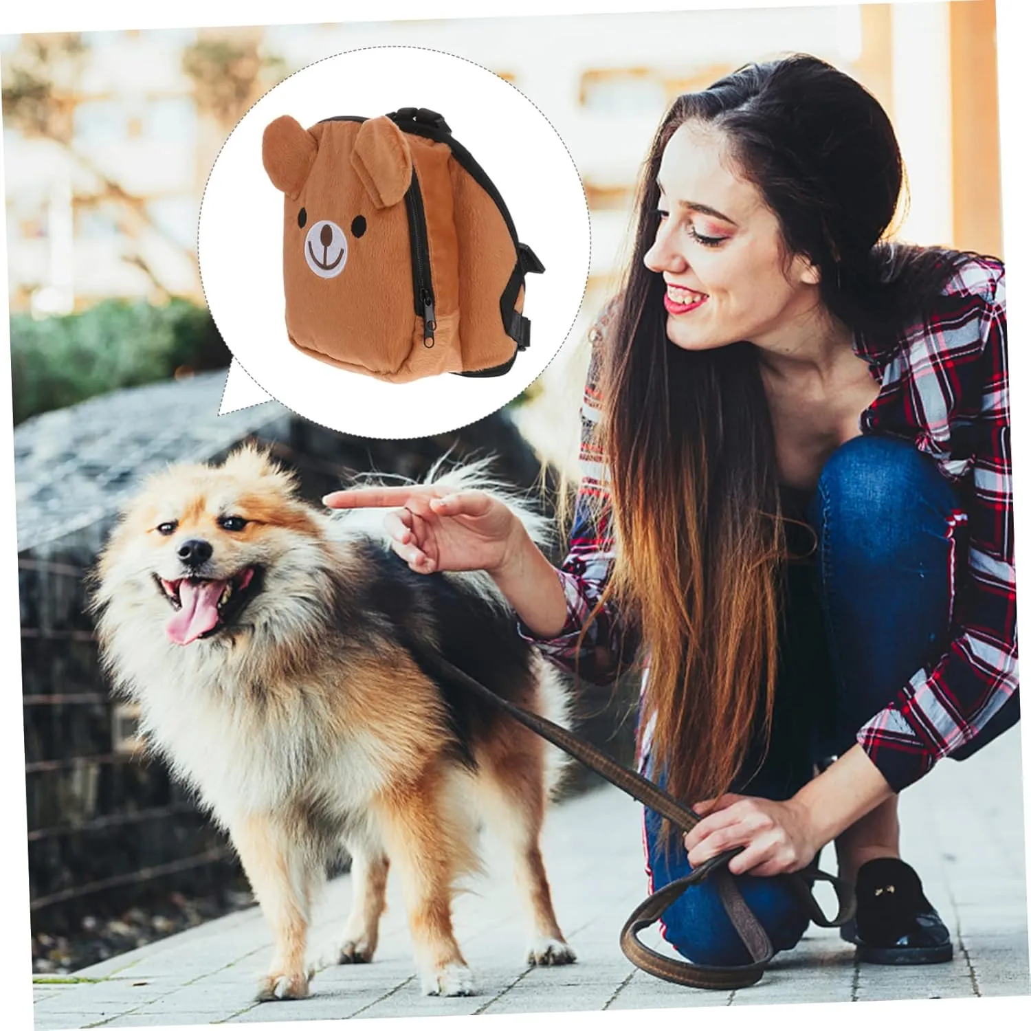 BESPORTBLE Pet Backpack Carrier Dog Shoulder Bag Multifunction Dog Harness Brown Bear Pet Travel Solution