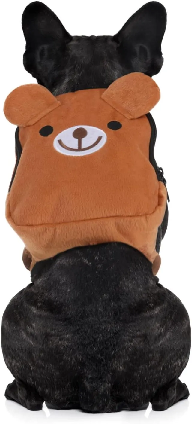 BESPORTBLE Pet Backpack Carrier Dog Shoulder Bag Multifunction Dog Harness Brown Bear Pet Travel Solution