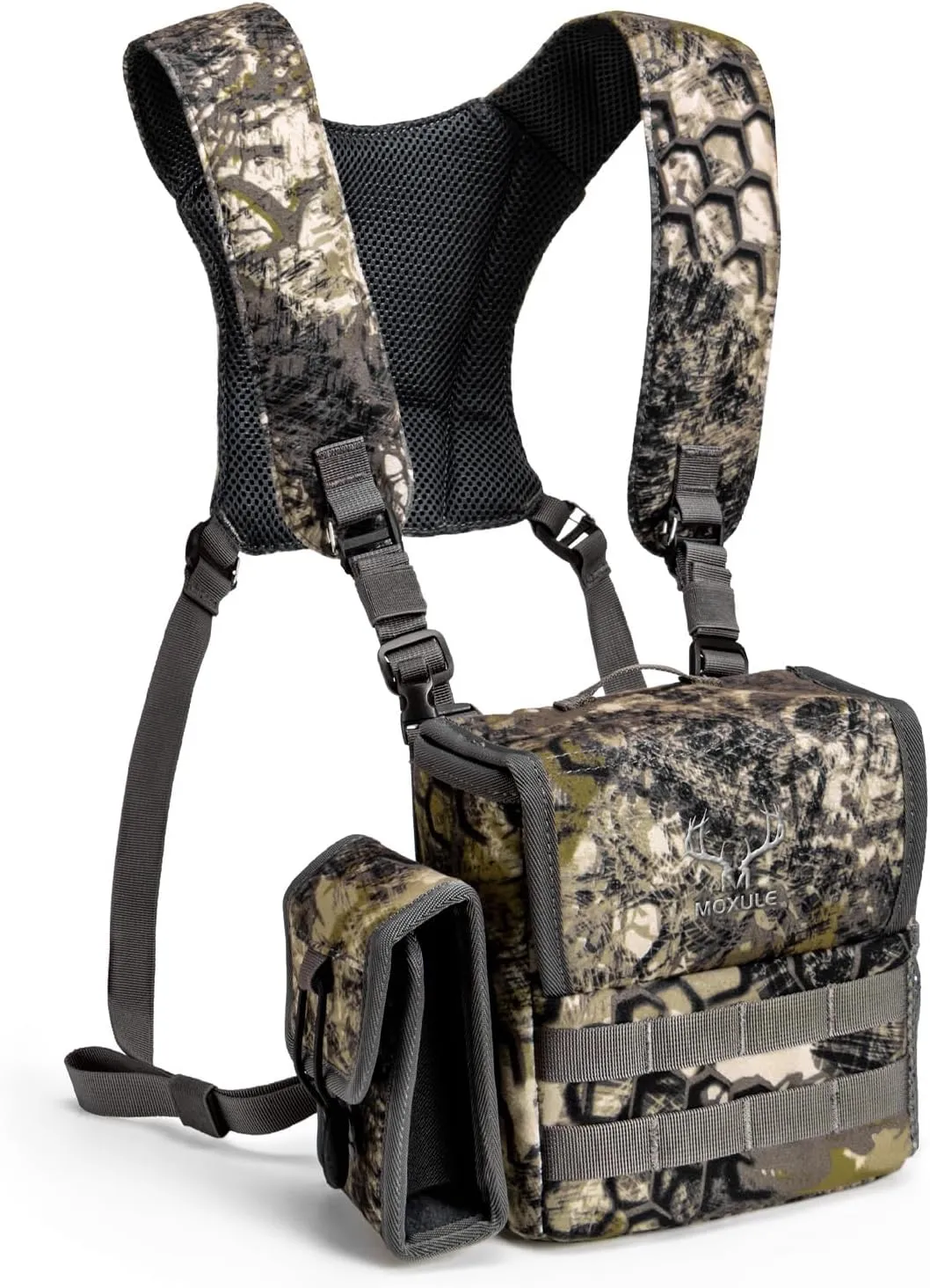 Binocular Harness Chest Pack - Bino Case with Rangefinder Pouch and Waterproof Cover for Hunting Hiking Birdwatching