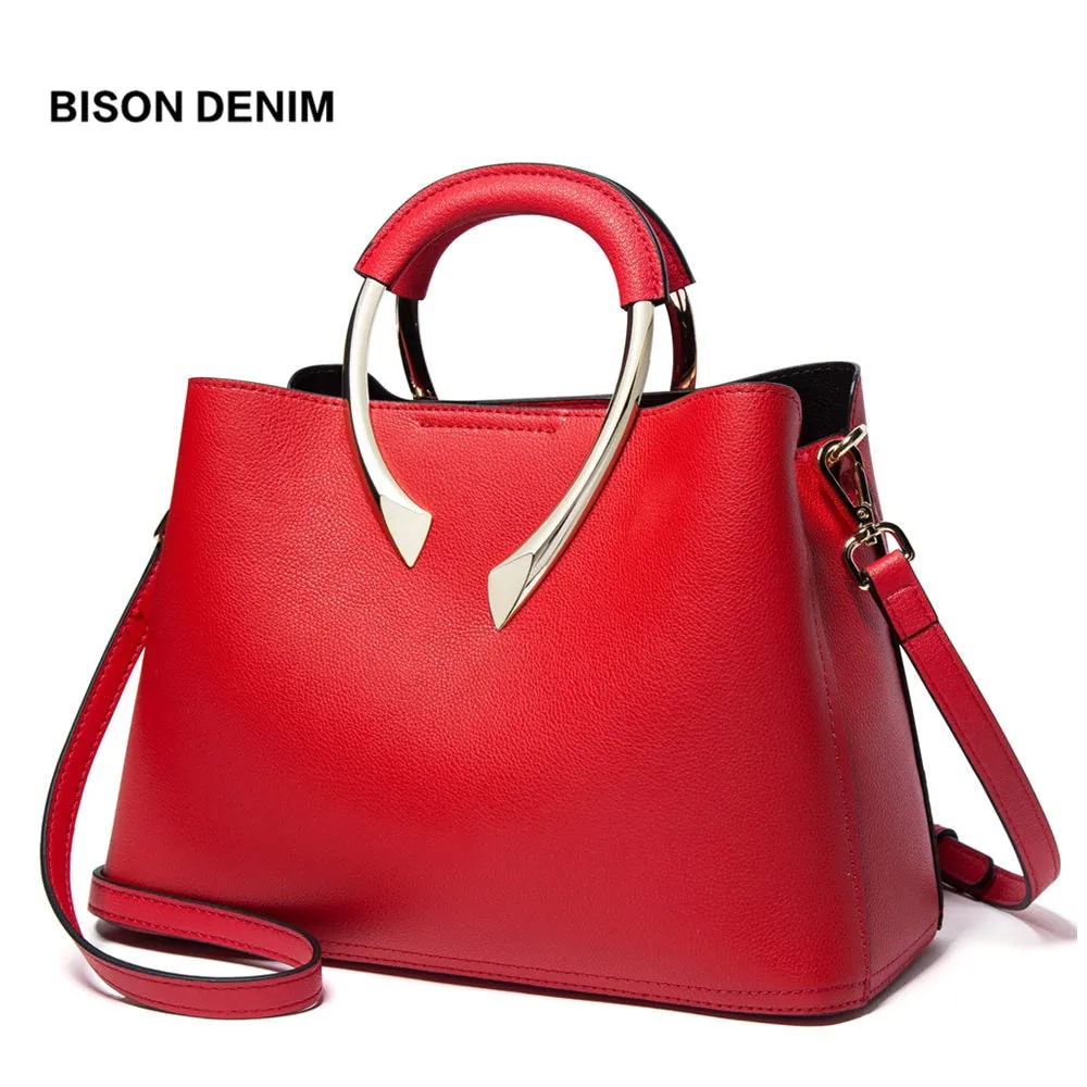 BISON DENIM Ladies' Genuine Leather Handbag