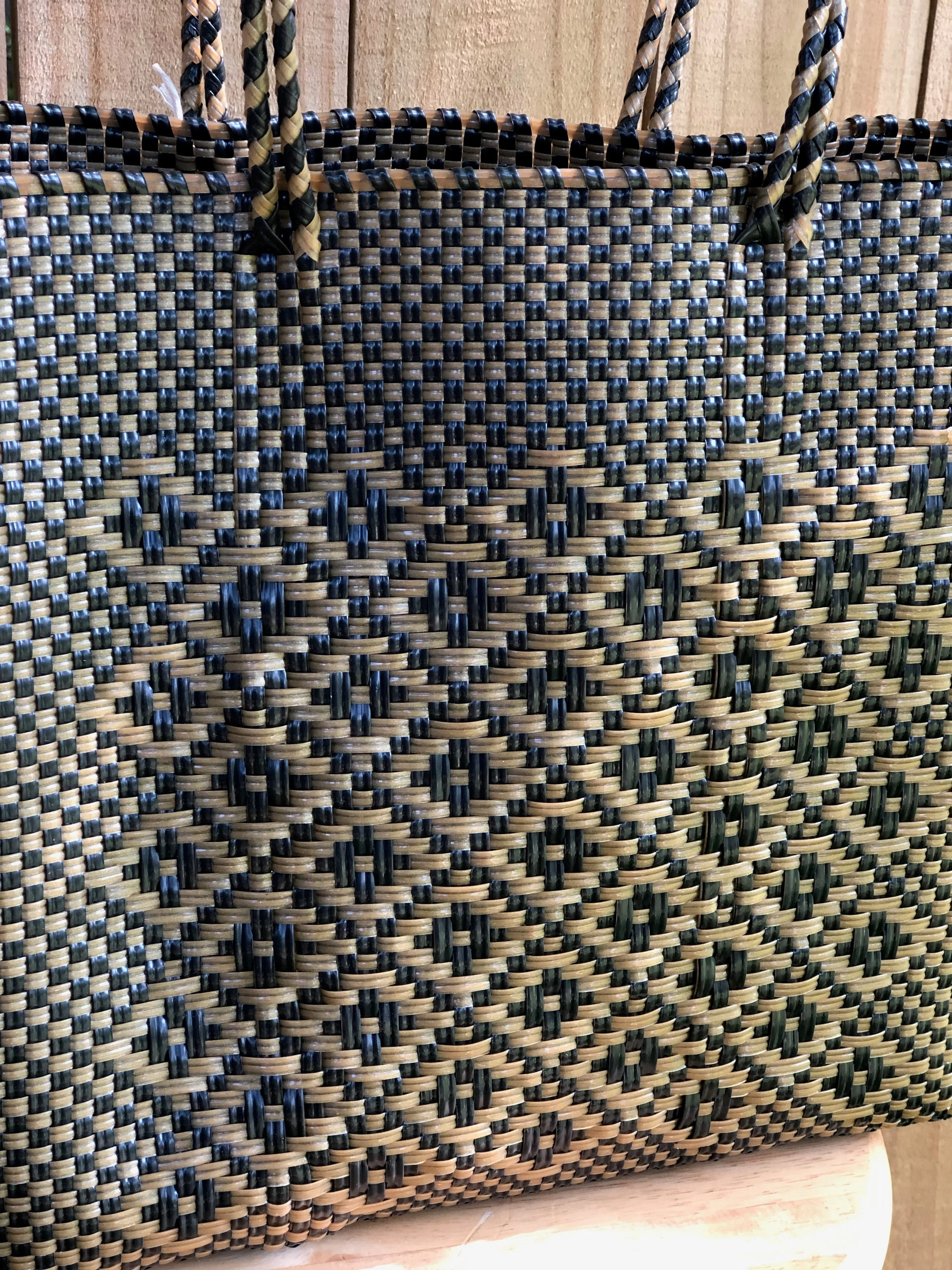 Black and Gold Woven Tote