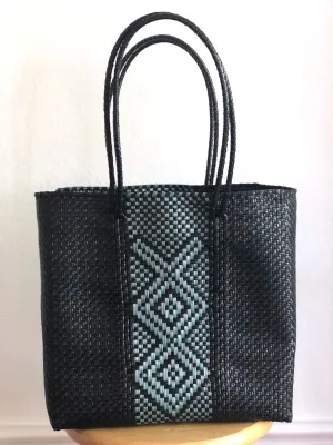 Black and Silver Woven Tote