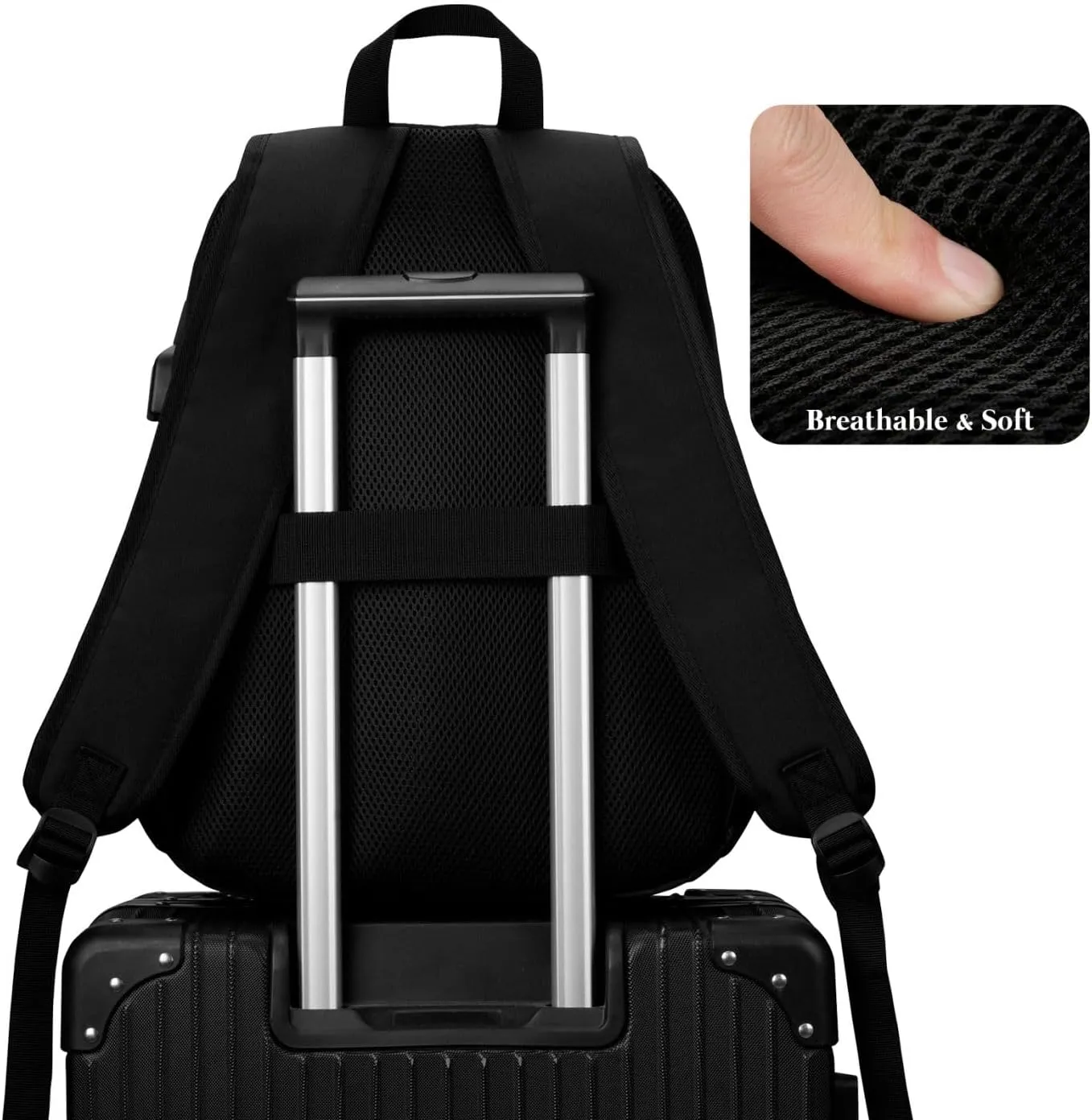 Black Backpack for Women,High School Bookbag Backpack Men for Travel College,Middle School Bag for Teens Girls Boys