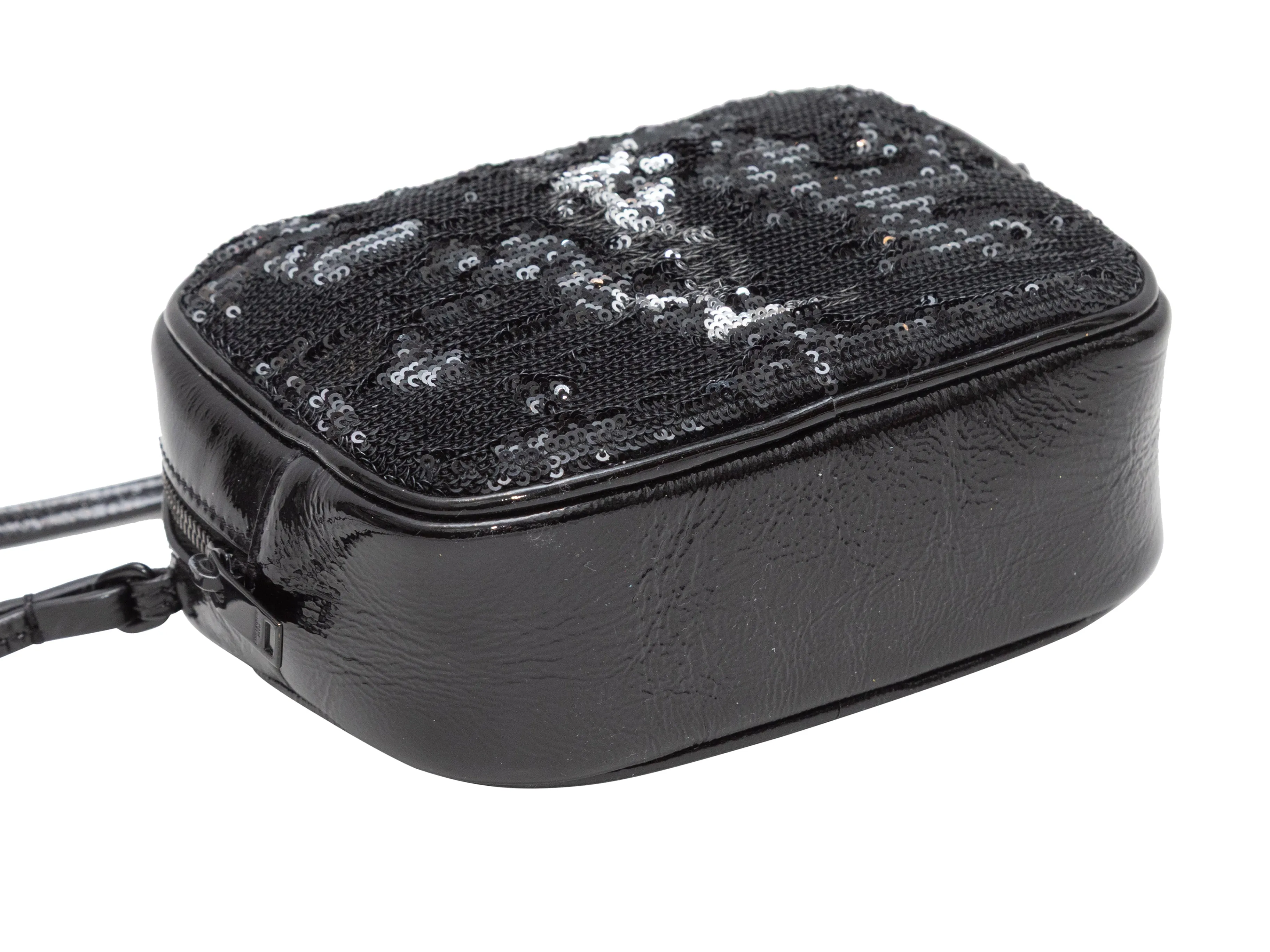 Black Saint Laurent Blogger Sequin Crossbody Bag