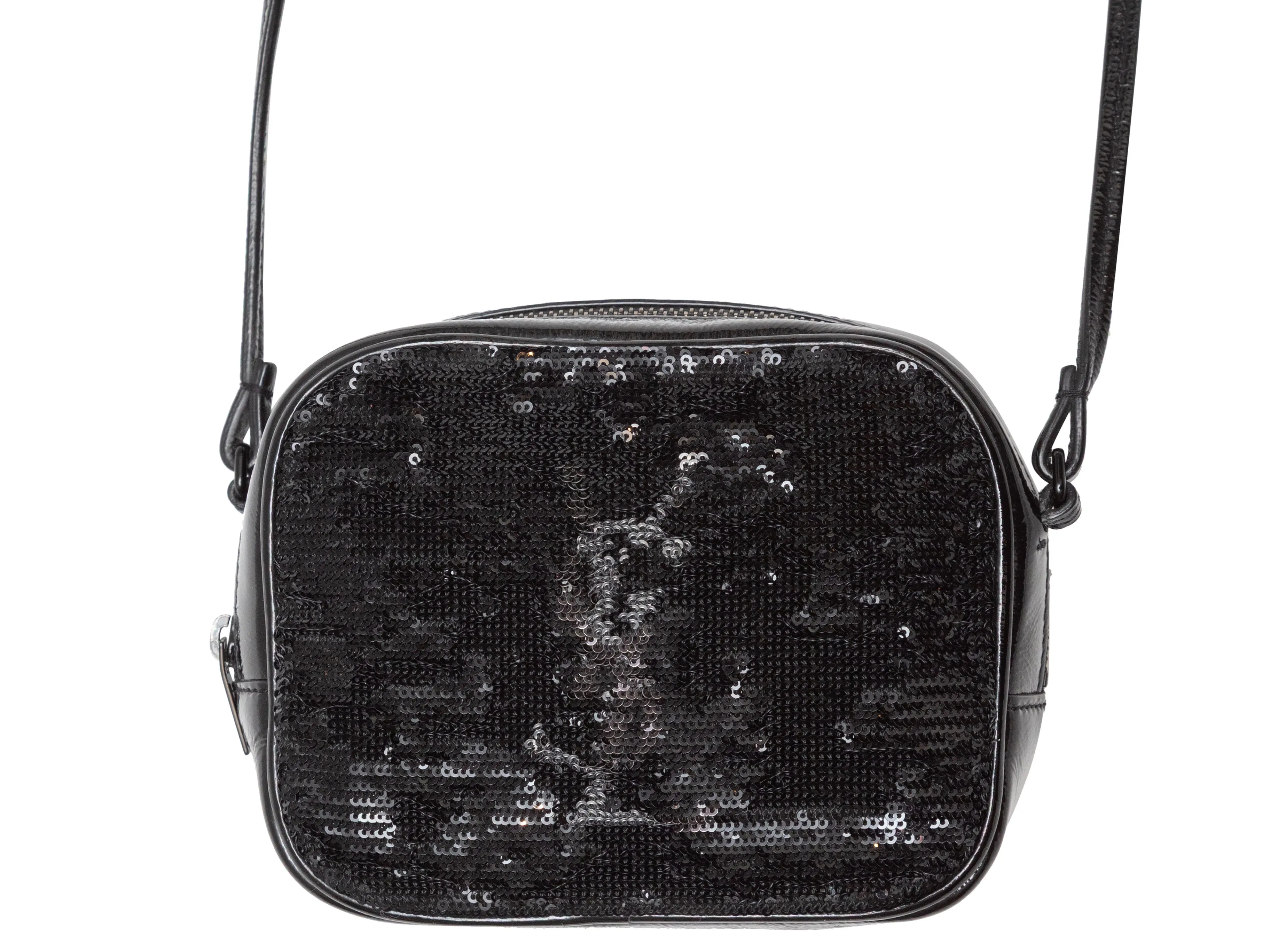 Black Saint Laurent Blogger Sequin Crossbody Bag