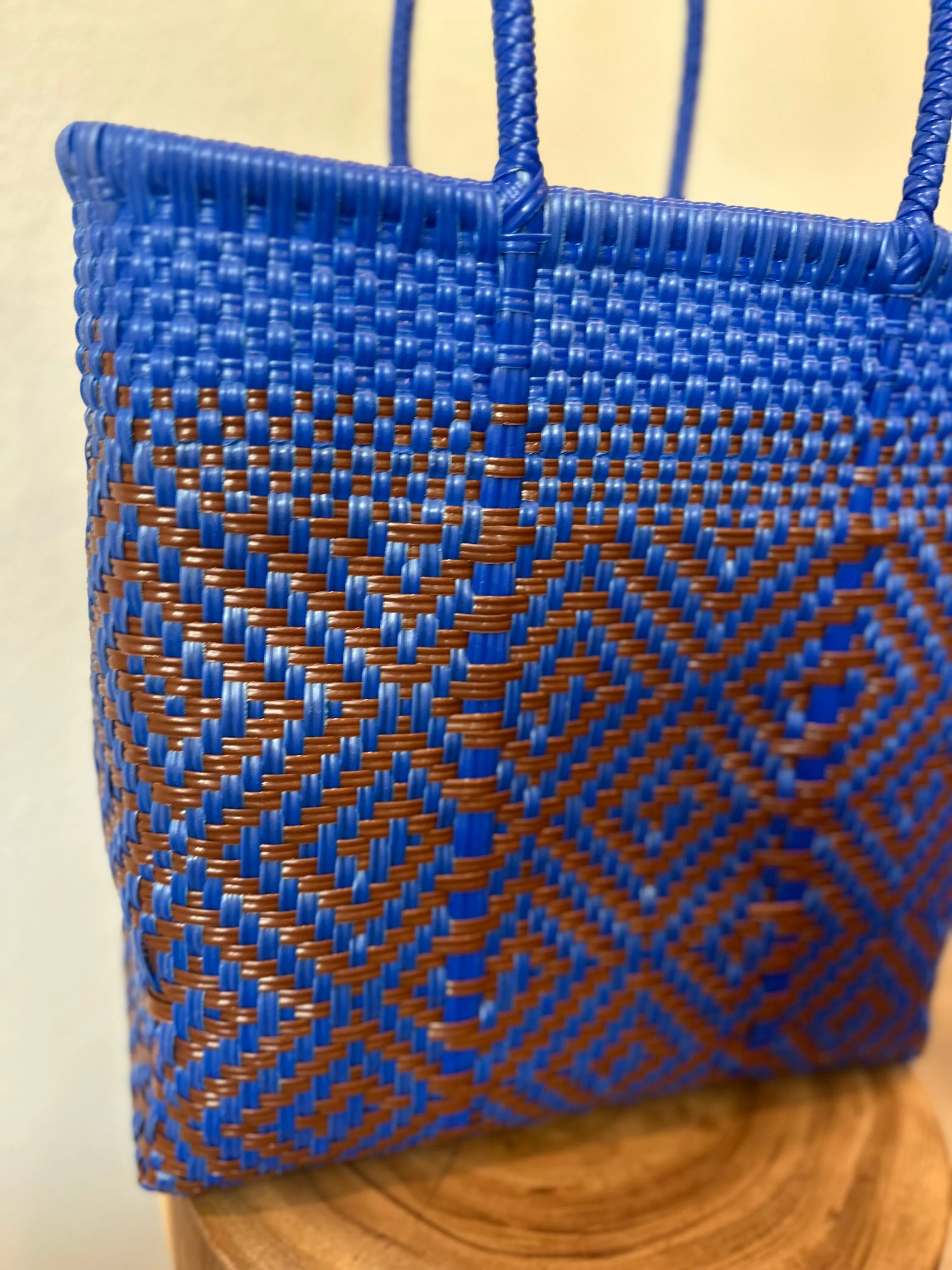 Blue and Bonze Woven Tote