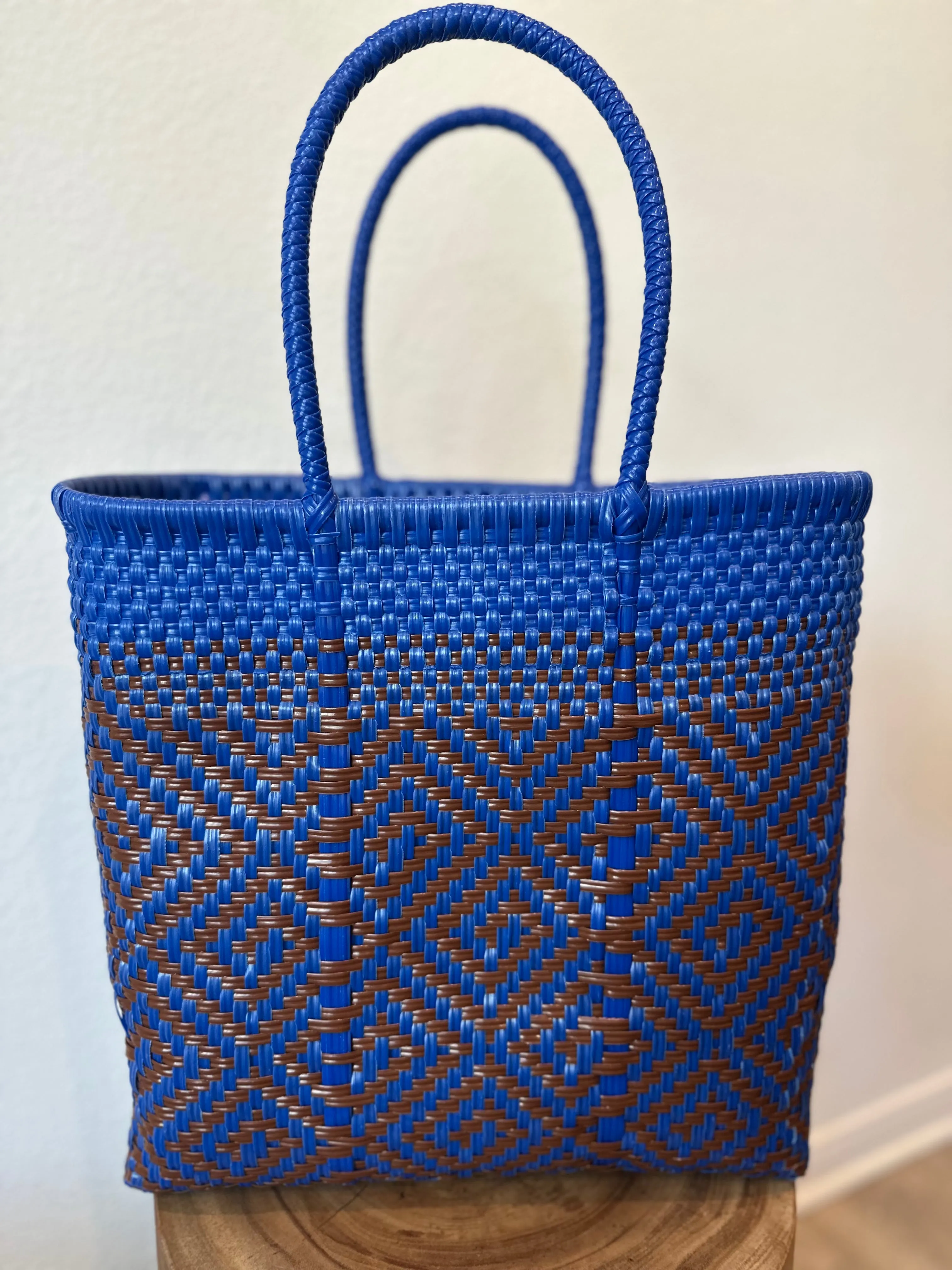 Blue and Bonze Woven Tote