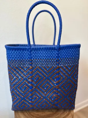 Blue and Bonze Woven Tote