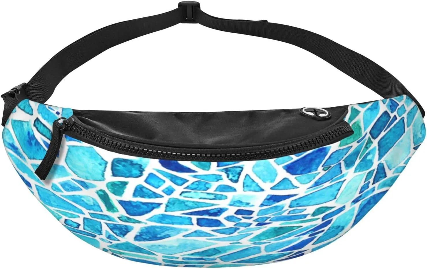 Blue Mosaic Fanny Pack, Crossbody Waist Packs for Women Men Waist Bags with Adjustable Strap for Travel Running Hiking Sport