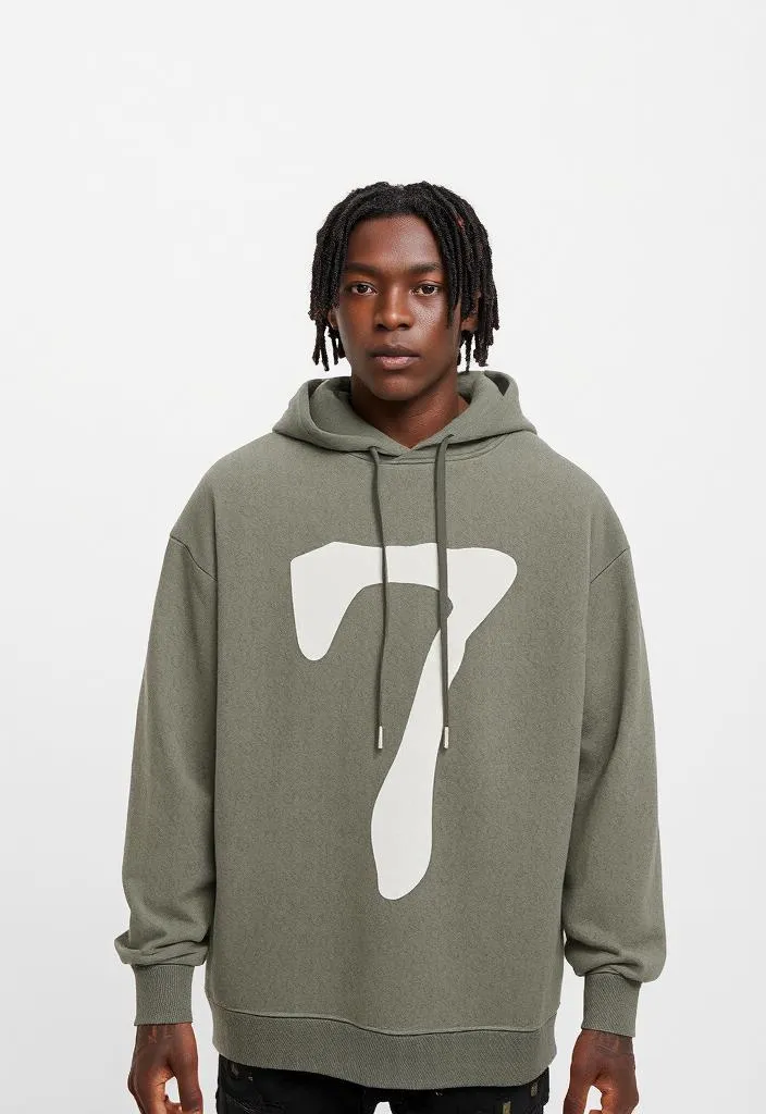 Bold 7 Oversized Olive Green Hoodie