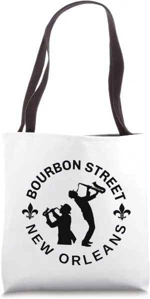 Bourbon Street Big Easy Jazz Lovers French Quarter NOLA Jazz Tote Bag