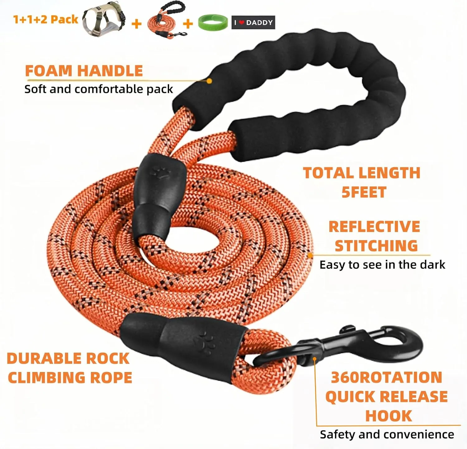 Brown No Pull Dog Harness Medium Size Dog Walking Harness,Reflective Oxford Service Vest and Easy Control Handle Adjustable & Comfortable Soft Padded No Choke Dog Harness