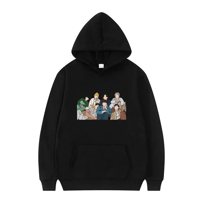 BTS Solid Graffiti Printed Sweatshirt