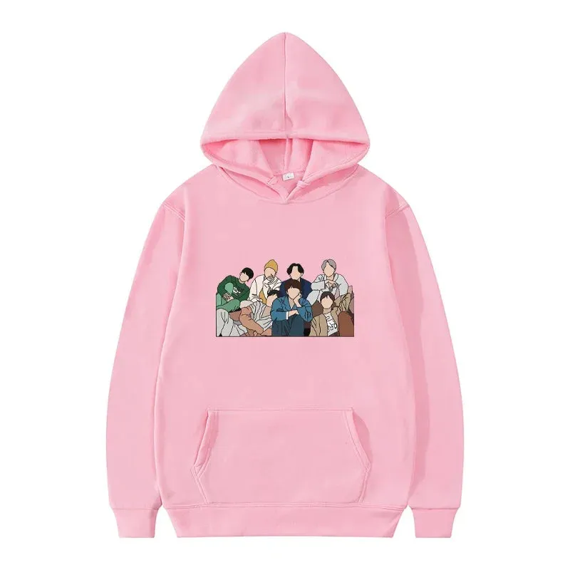 BTS Solid Graffiti Printed Sweatshirt