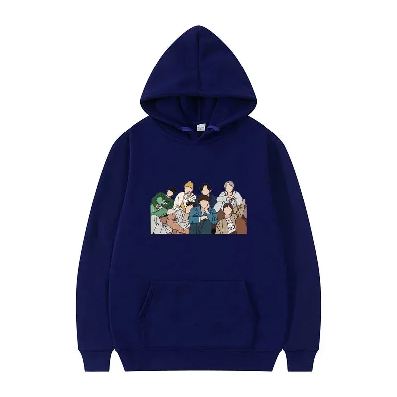 BTS Solid Graffiti Printed Sweatshirt