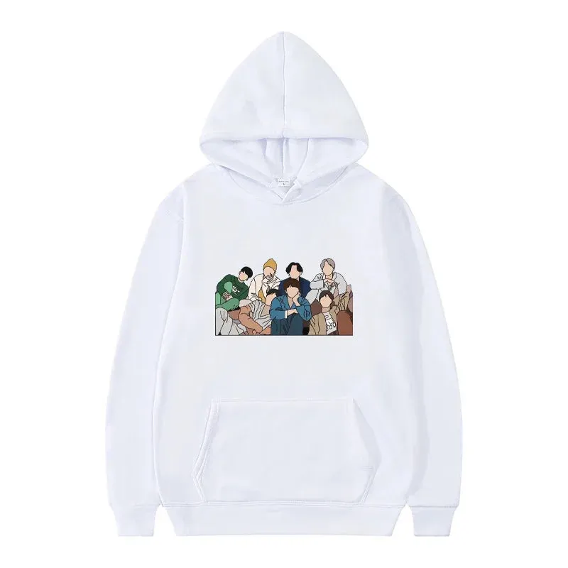 BTS Solid Graffiti Printed Sweatshirt