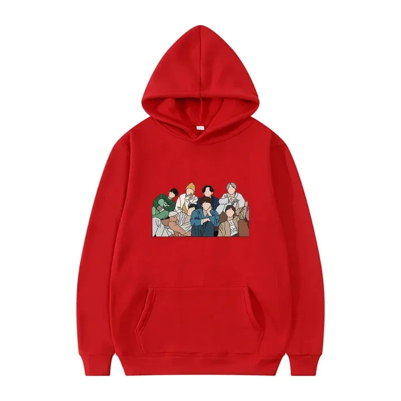 BTS Solid Graffiti Printed Sweatshirt