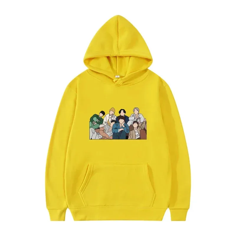 BTS Solid Graffiti Printed Sweatshirt