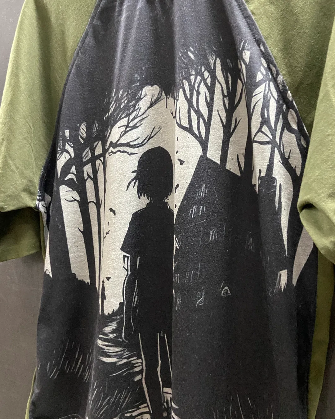 Cabin in Woods Oversized Raglan T-shirt