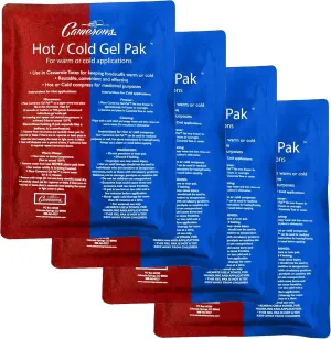 Camerons Hot or Cold Gel Pack - Set of 4 XL Ice & Heating Packs (8"x11")- Large Reusable Paks Keep Temp - Use in Casserole Carrier & Lunch Box for Food -Use as Warm & Cold Compress & Physical Therapy