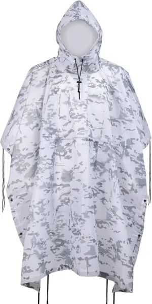 Camo Rain Poncho, Multi Use Waterproof Rain Coat