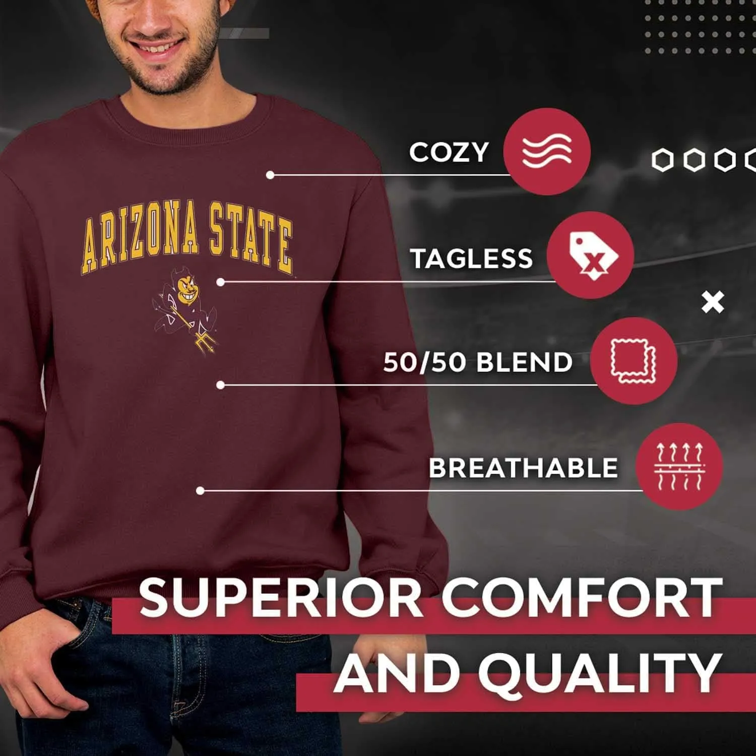 Campus Colors Adult Arch & Logo Soft Style Gameday Crewneck Sweatshirt