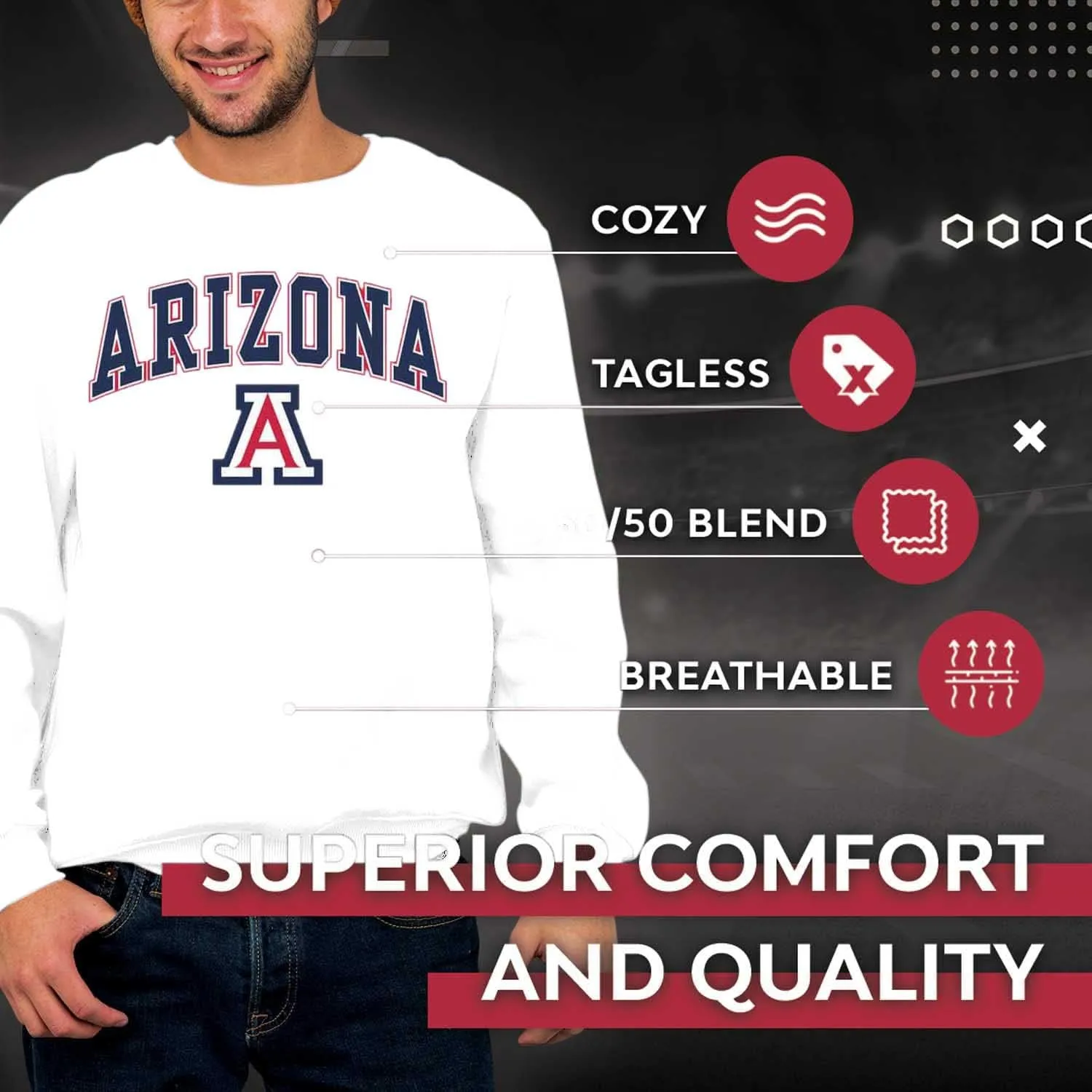 Campus Colors Adult Arch & Logo Soft Style Gameday Crewneck Sweatshirt