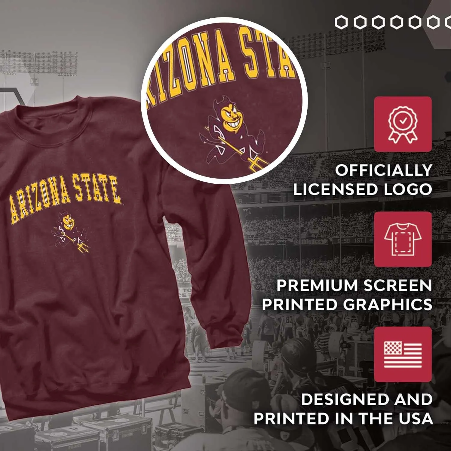 Campus Colors Adult Arch & Logo Soft Style Gameday Crewneck Sweatshirt