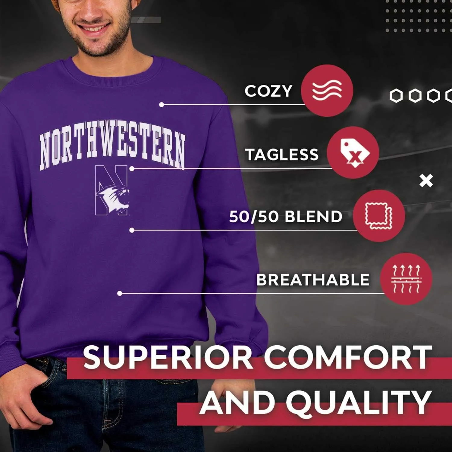 Campus Colors Adult Arch & Logo Soft Style Gameday Crewneck Sweatshirt